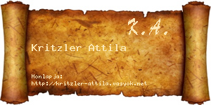 Kritzler Attila névjegykártya